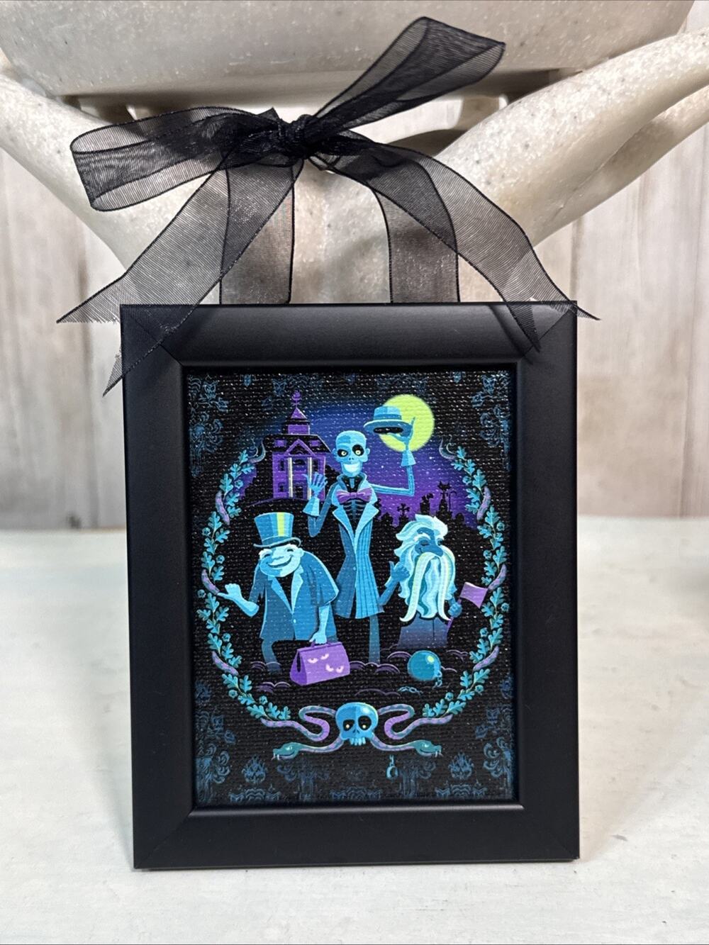 Disneyland Wonderland Gallery Mini Framed Canvas Art Haunted Mansion Ghosts